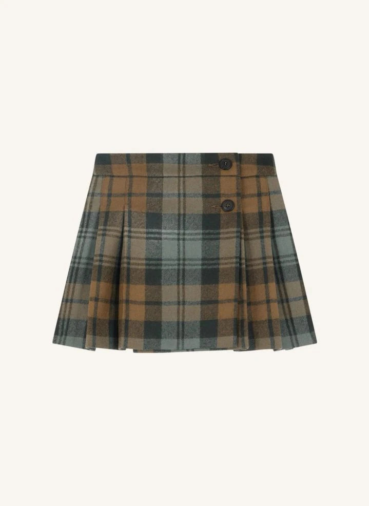 Bonpoint - Talissa Checked Wool Twill Skirt | Brown