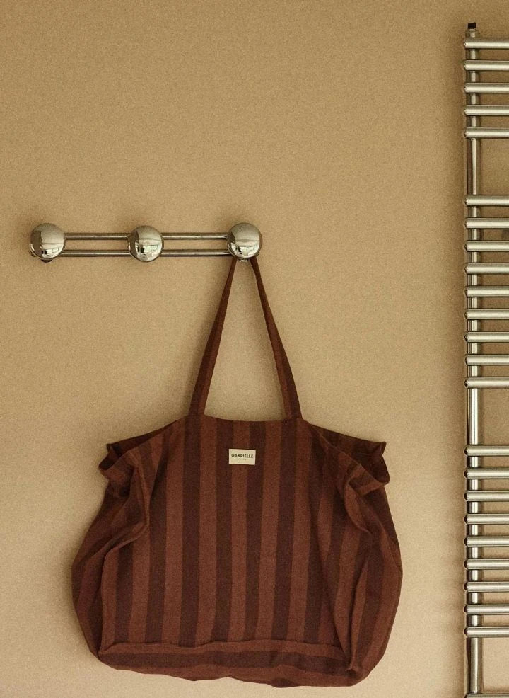 Gabrielle Paris - Saint-Honoré Striped Weekender Bag | Terre cuite