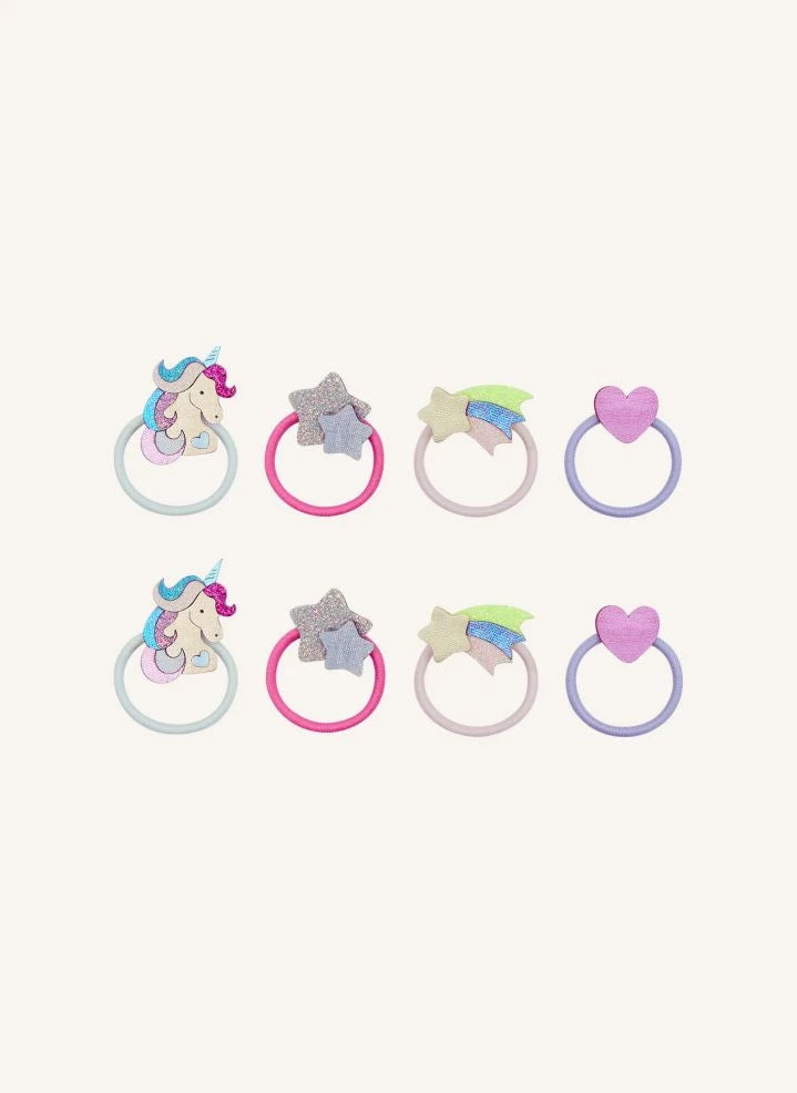Mimi & Lula - Set of 8 Mini Unicorn Scrunchies | Pink