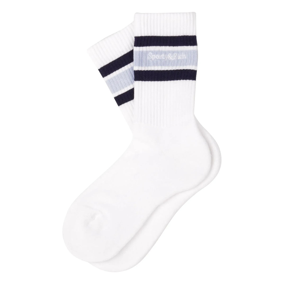 Sporty & Rich - Serif Logo Socks | Light Blue