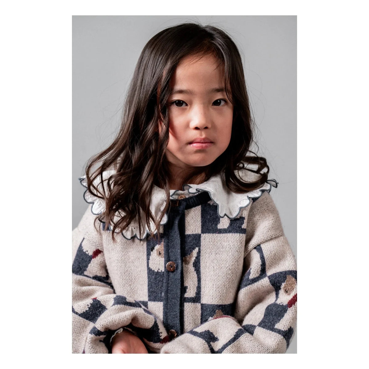 birinit - Les Petits Jackies Merino Wool Cardigan | Ecru