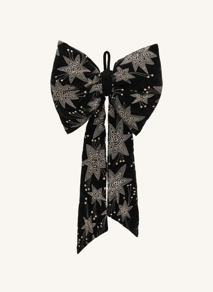 Anna + Nina - Starry Eve Velvet Decorative Christmas Bow | Black