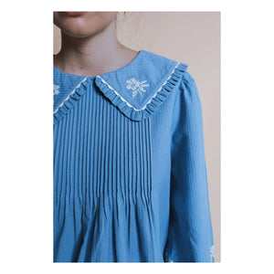 Emile et Ida - Elena Embroidered Blouse | Blue