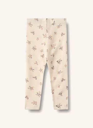 Wheat - Agi Floral Print Tights Merino Wool | Ivory