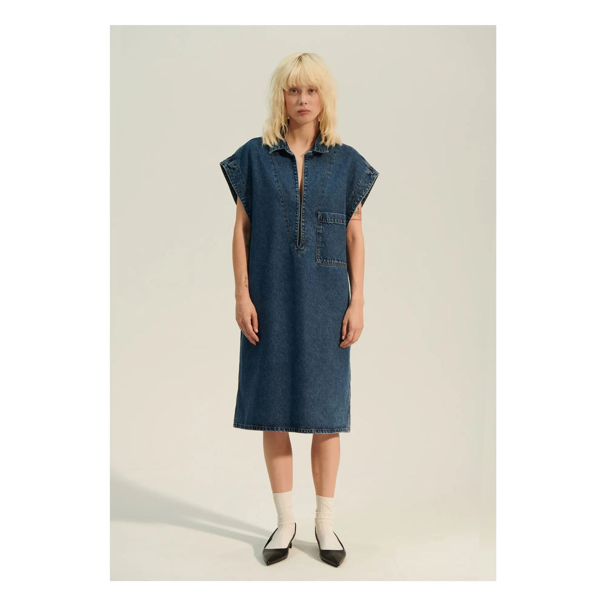BELLEPIECE - Zafra Denim Dress | Dark Blue