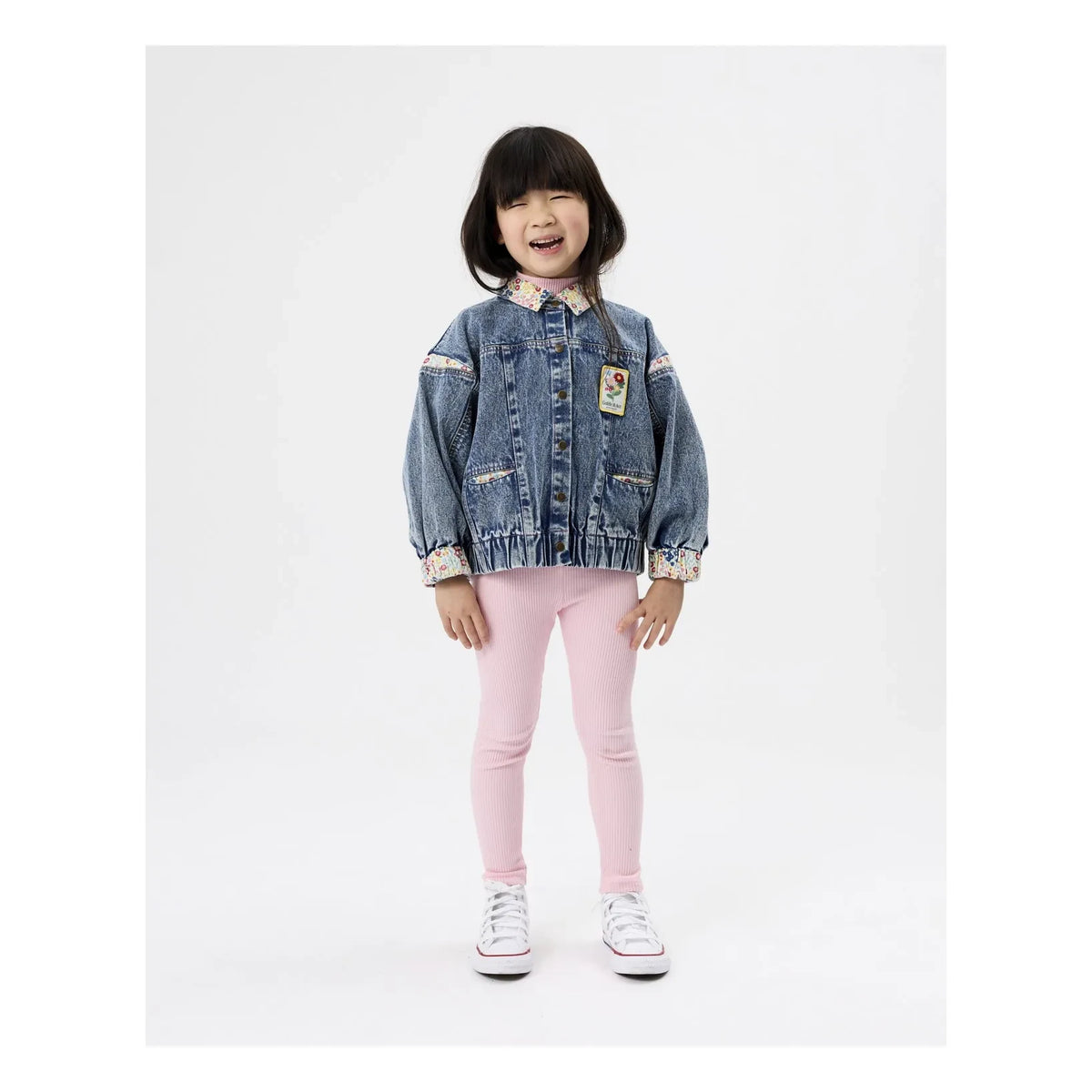 Goldie + Ace - Floral Collar Denim Jacket | Blue