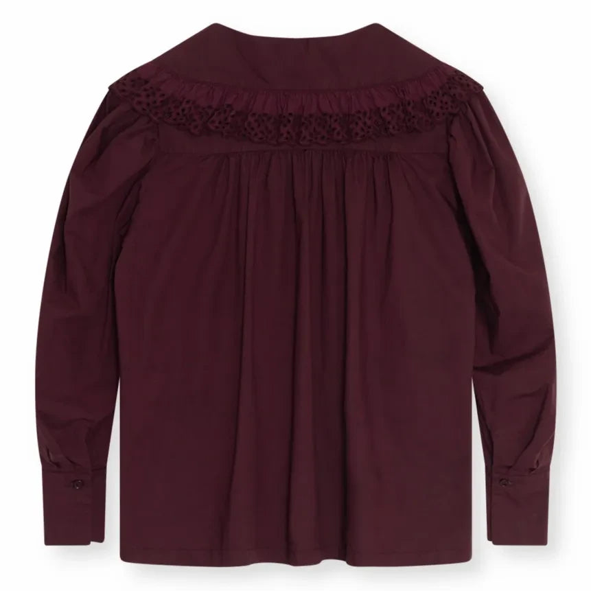 the new society - Vega Cotton Blouse | Burgundy