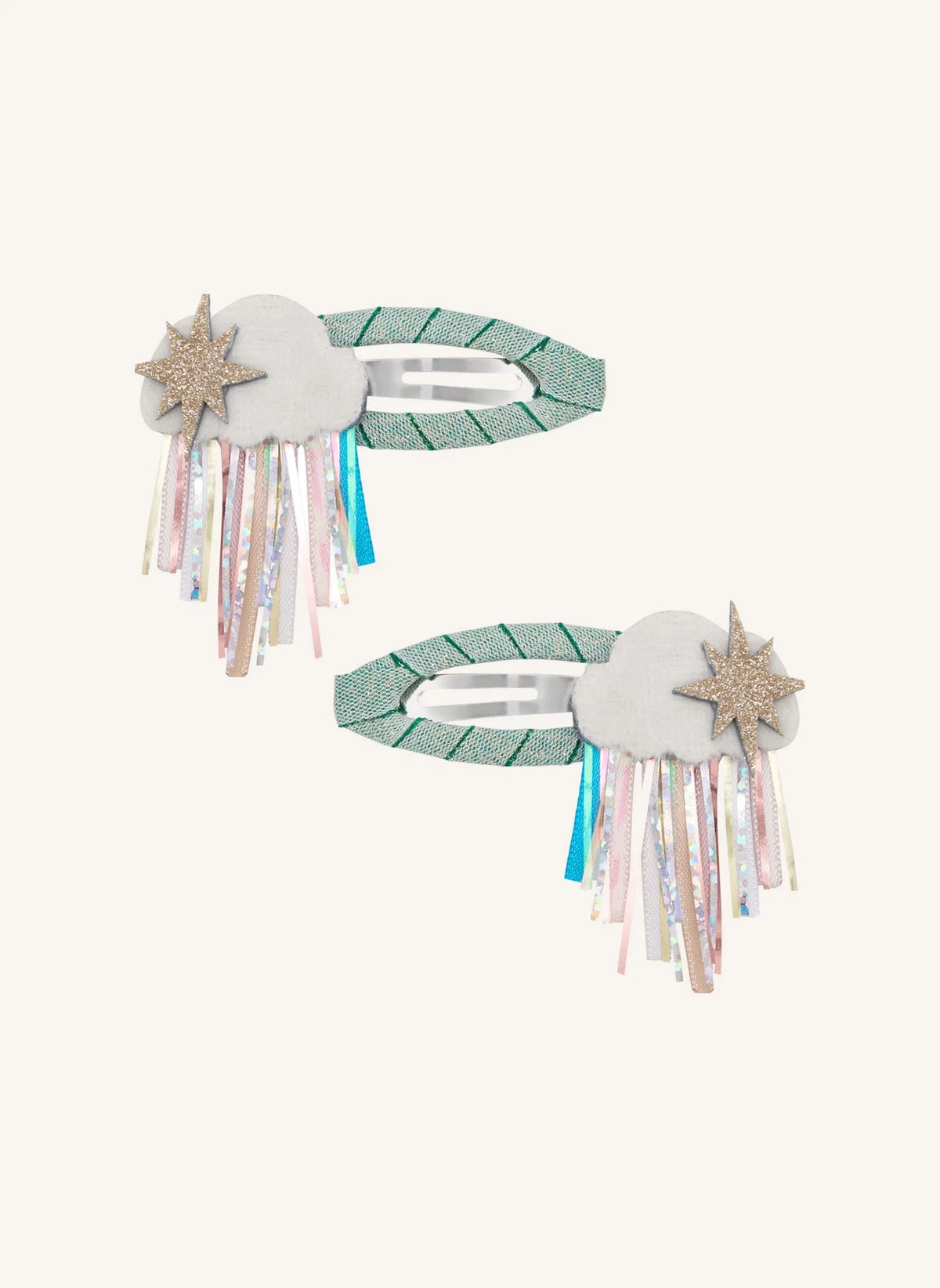 Mimi & Lula - Set of 2 Rainy Cloud Bows | Green