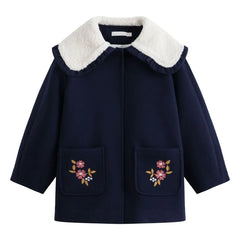 C'era Una Volta - Embroidered Nancy Coat | Navy