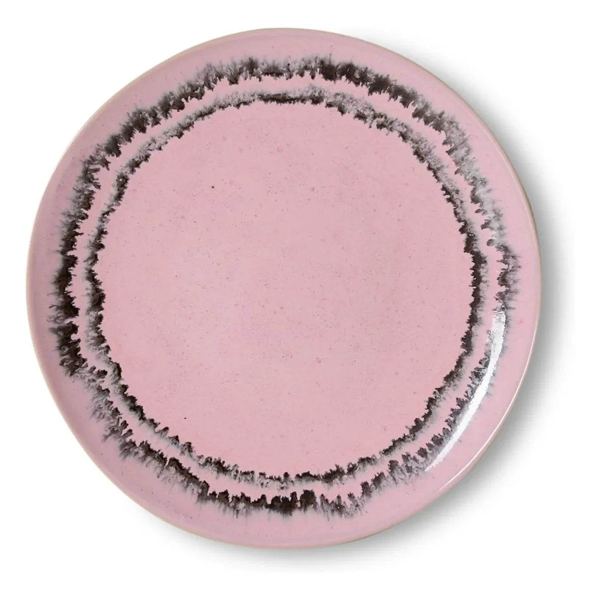 HKliving - Bubble-patterned ceramic dessert plates - Set of 2 | Pink
