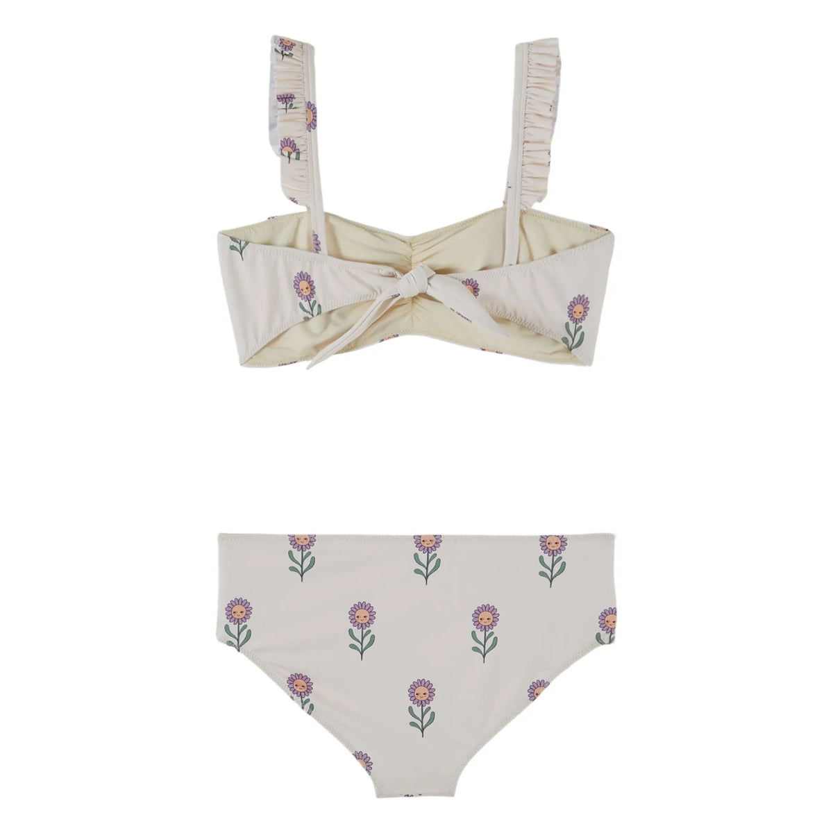 Emile et Ida - Bandeau Flower Pattern Swimsuit | Cream