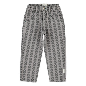 Piupiuchick - Organic Cotton Floral Print Trousers | Gray