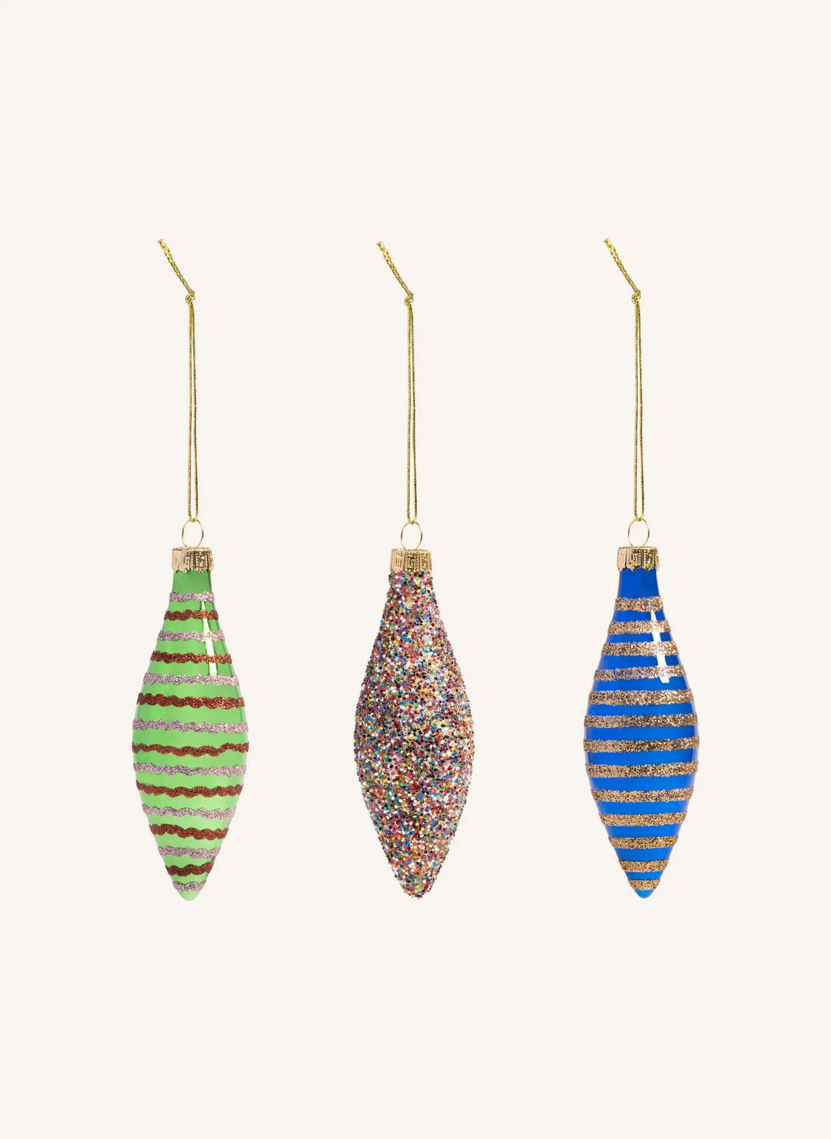 &Klevering - 3-piece glass Christmas ornaments