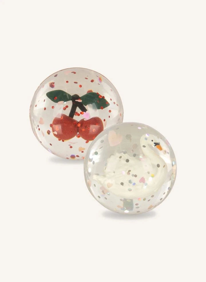 Konges Sløjd - Cherry/Swan Bouncy Balls - 2-piece Set | Pink