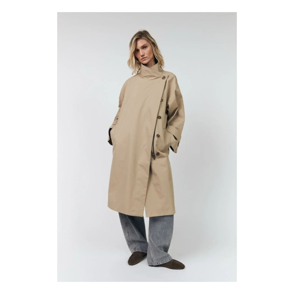 Lollys Laundry - Russi Cotton Trench Coat | Beige