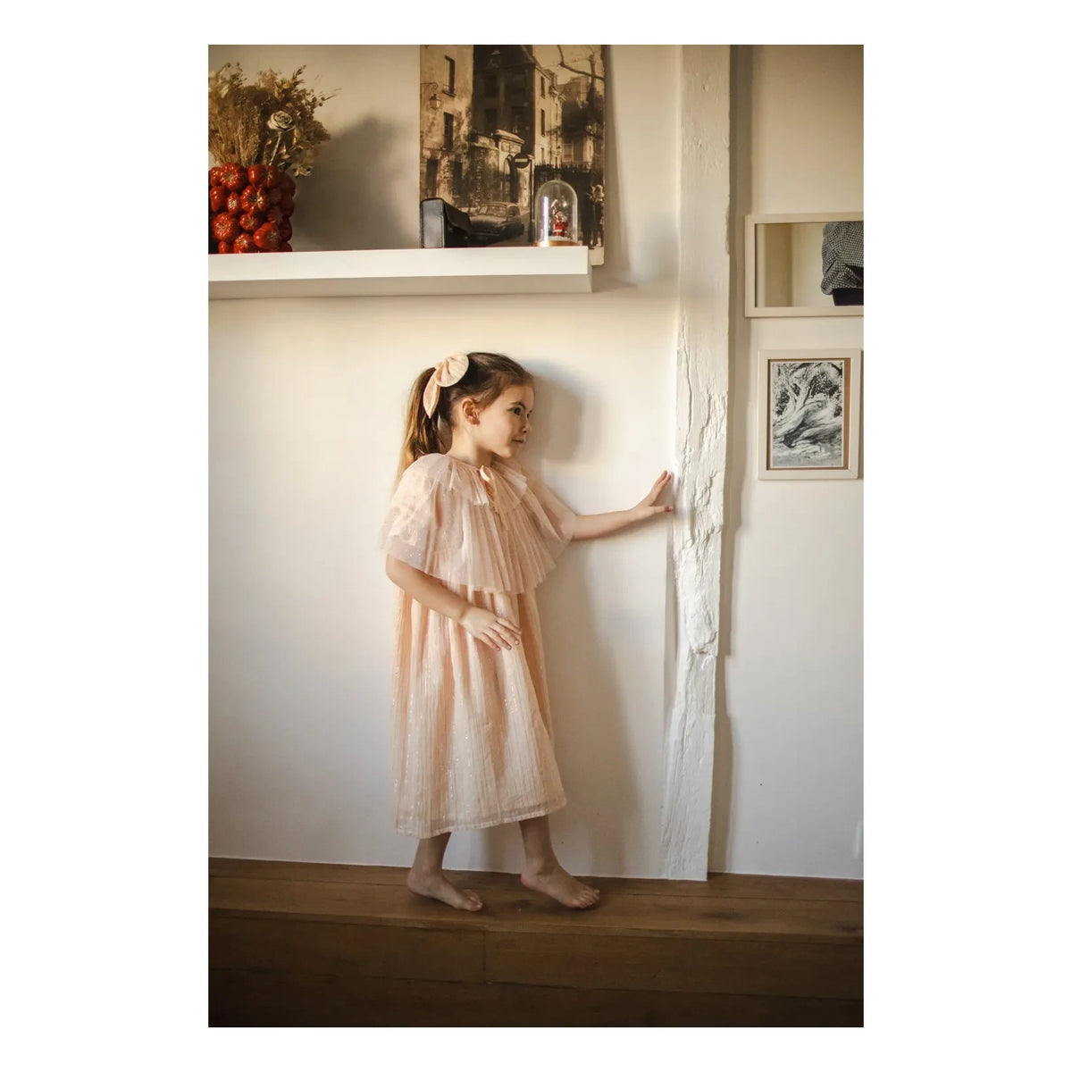 Louis Louise - Striped Dragonfly Hair Tie | Pale Pink
