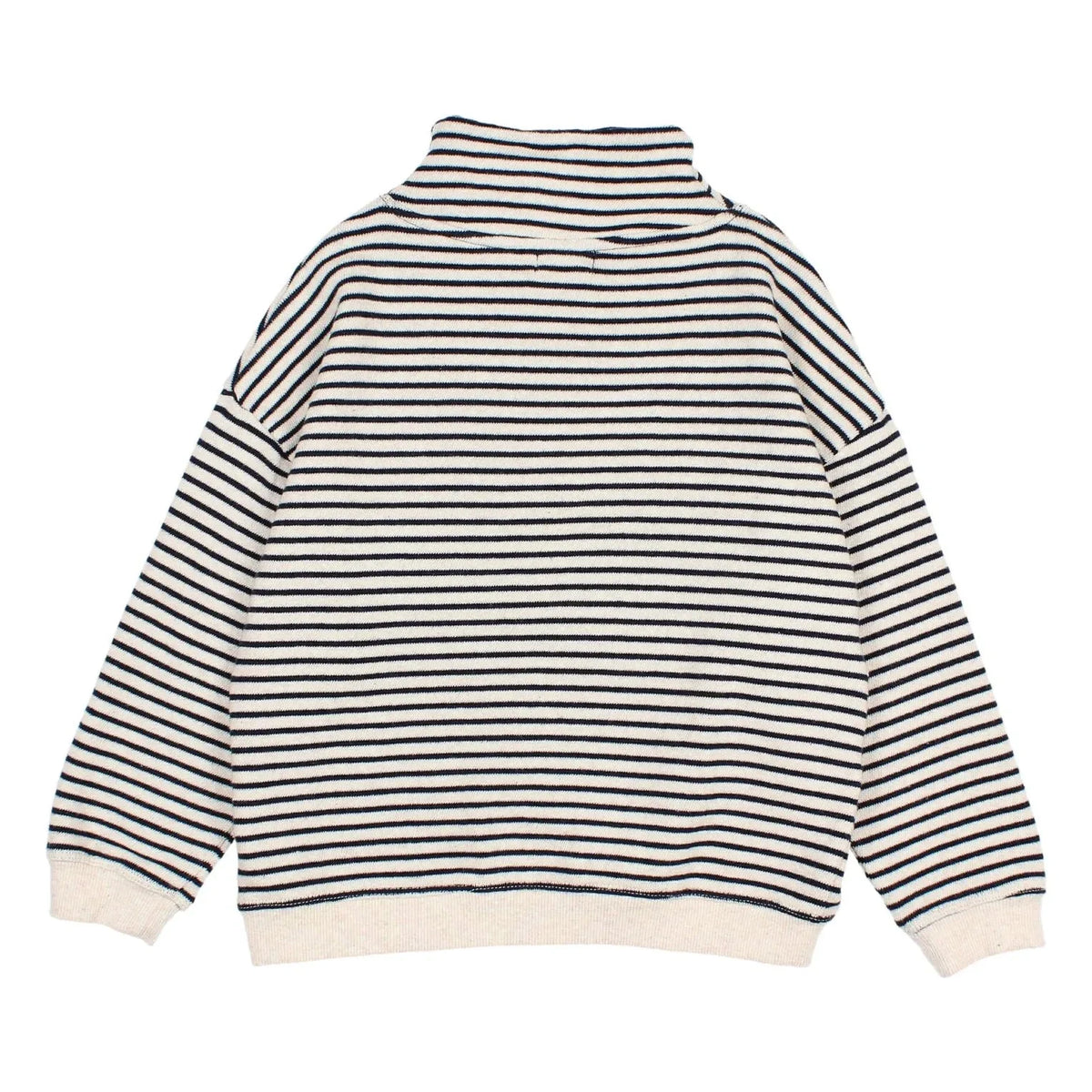 Búho - Striped Trucker Neck Sweater | Dark Blue