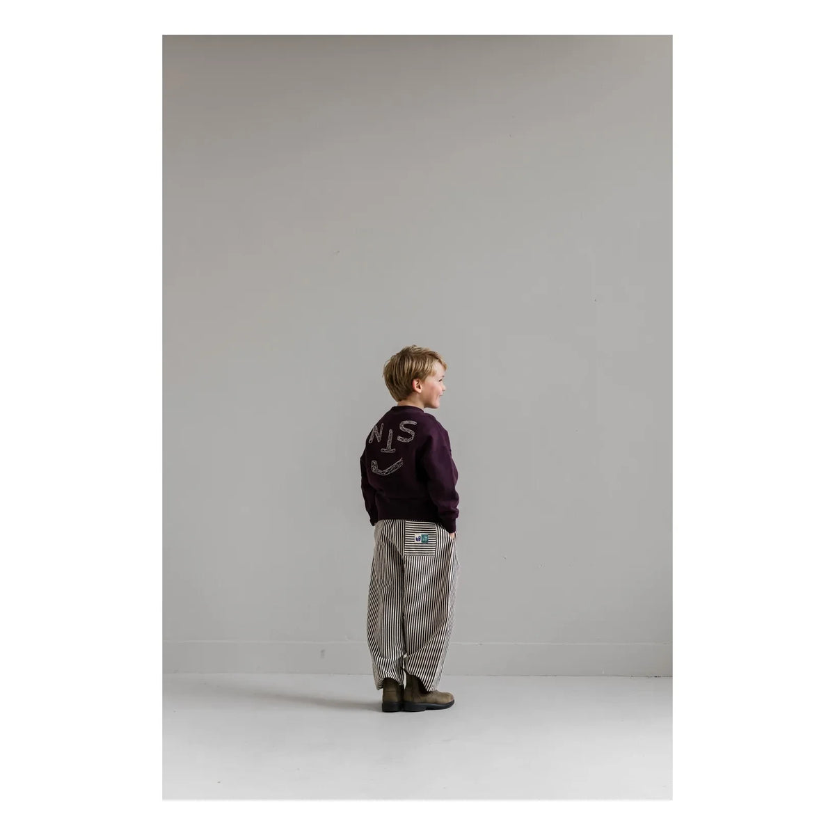 Jenest - Striped Pants | Burgundy