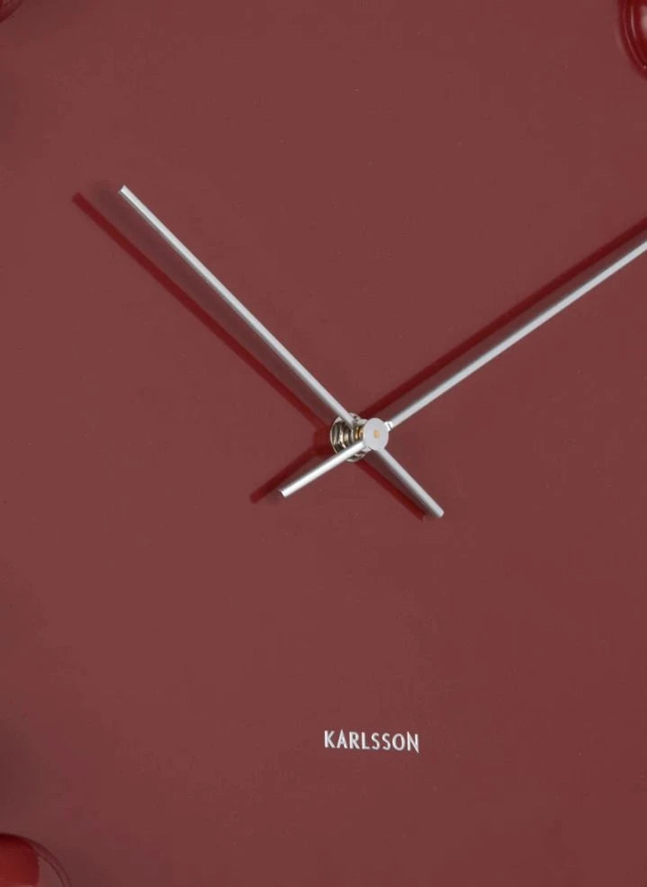 Present Time - Cadiz Dotty Wall Clock | Burgundy