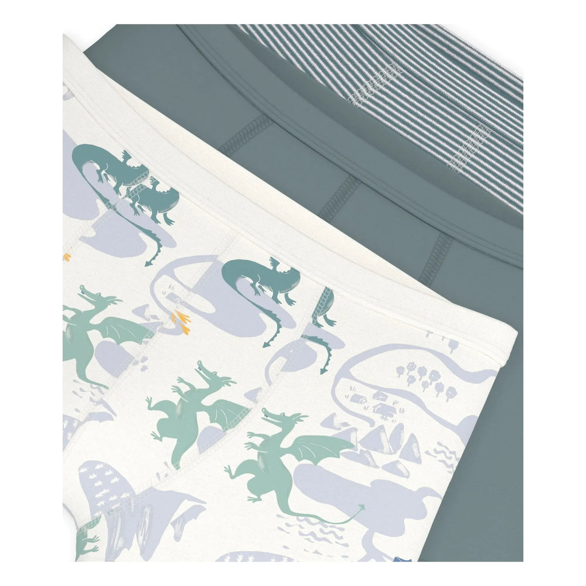Petit Bateau - 3-Piece Organic Cotton Dragon Boxer Briefs | Green