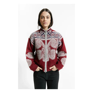 Indee - Wakeboard Embroidered Cardigan | Burgundy