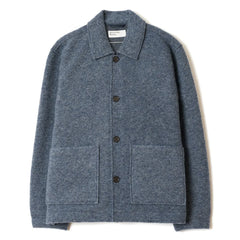 Universal Works - Rams Wool Overshirt | Grey Blue