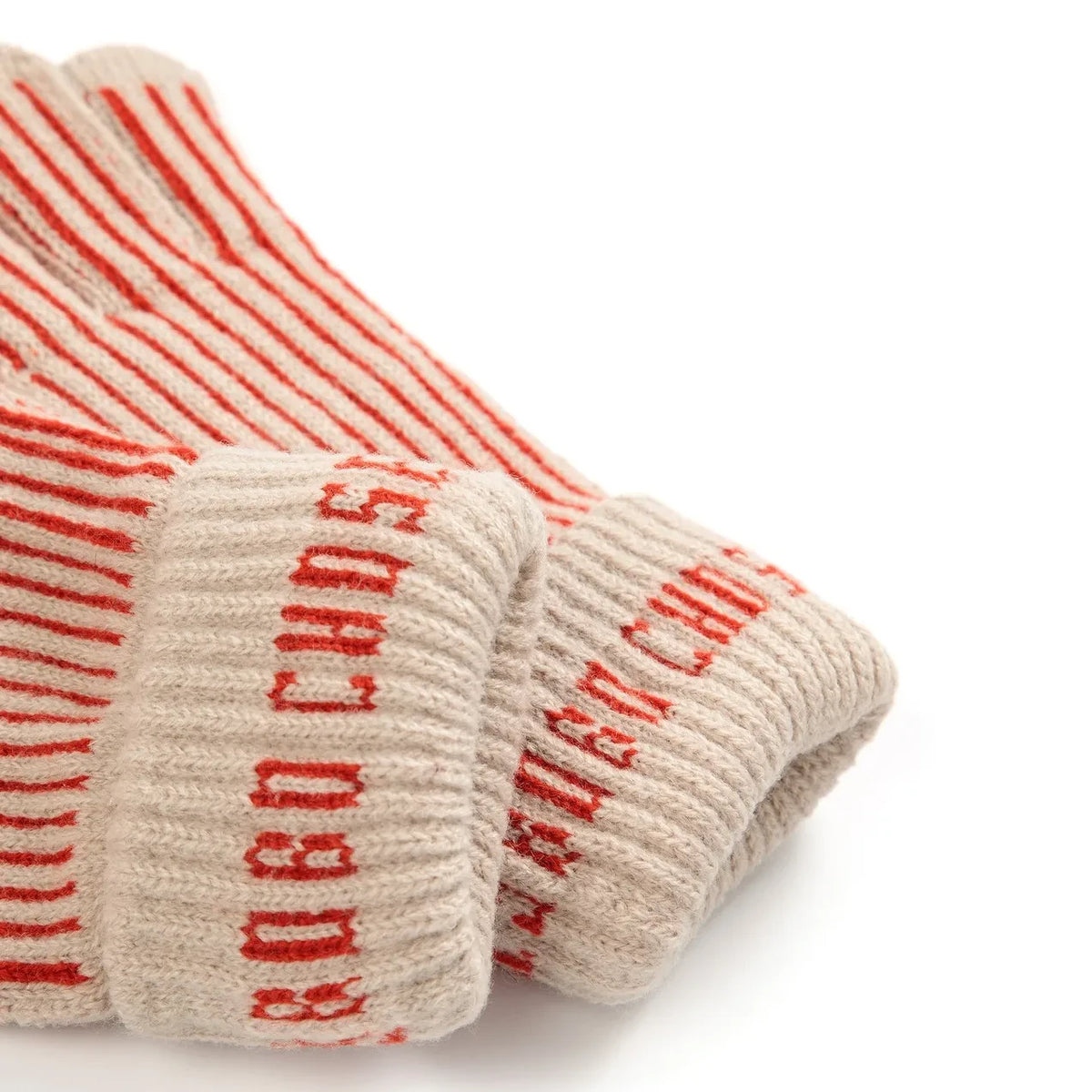 Bobo Choses - Recycled Fiber Striped Gloves | Red