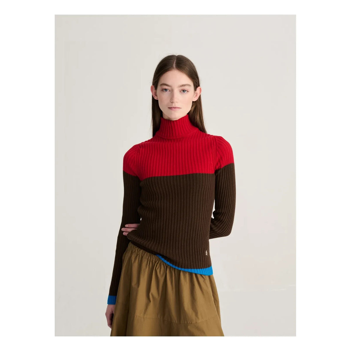 Bobo Choses - Color Block Organic Cotton Sweater | Brown