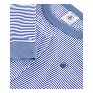 Petit Bateau - Milleraies Organic Cotton Slim Fit Striped Pajama | Blue