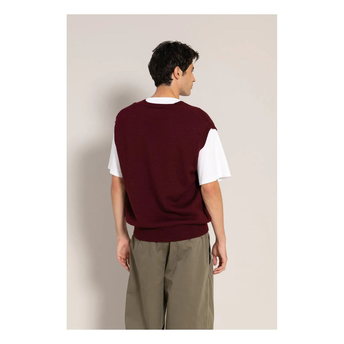 Smallable Man - Baxter Sleeveless Merino Wool Sweater | Burgundy