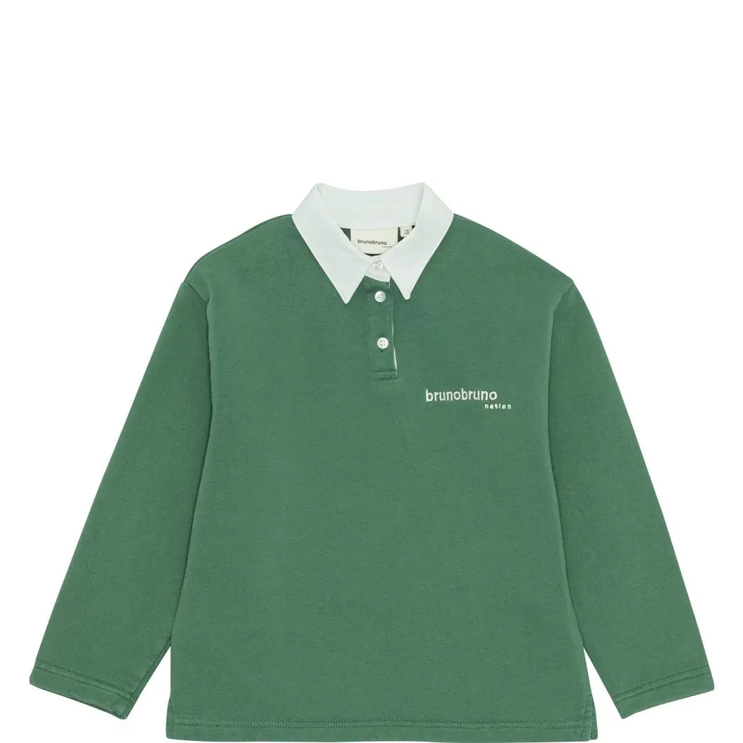 brunobruno nation - Dana Organic Cotton Polo Neck Sweater | Green