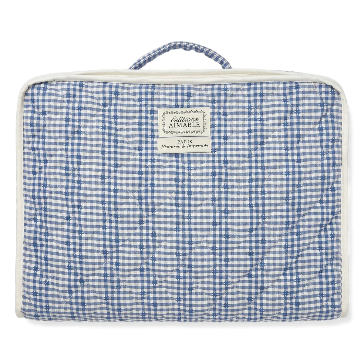 Editions Aimable - Vadim fabric suitcase | Blue Vichy Cotton