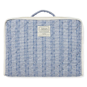 Editions Aimable - Vadim fabric suitcase | Blue Vichy Cotton