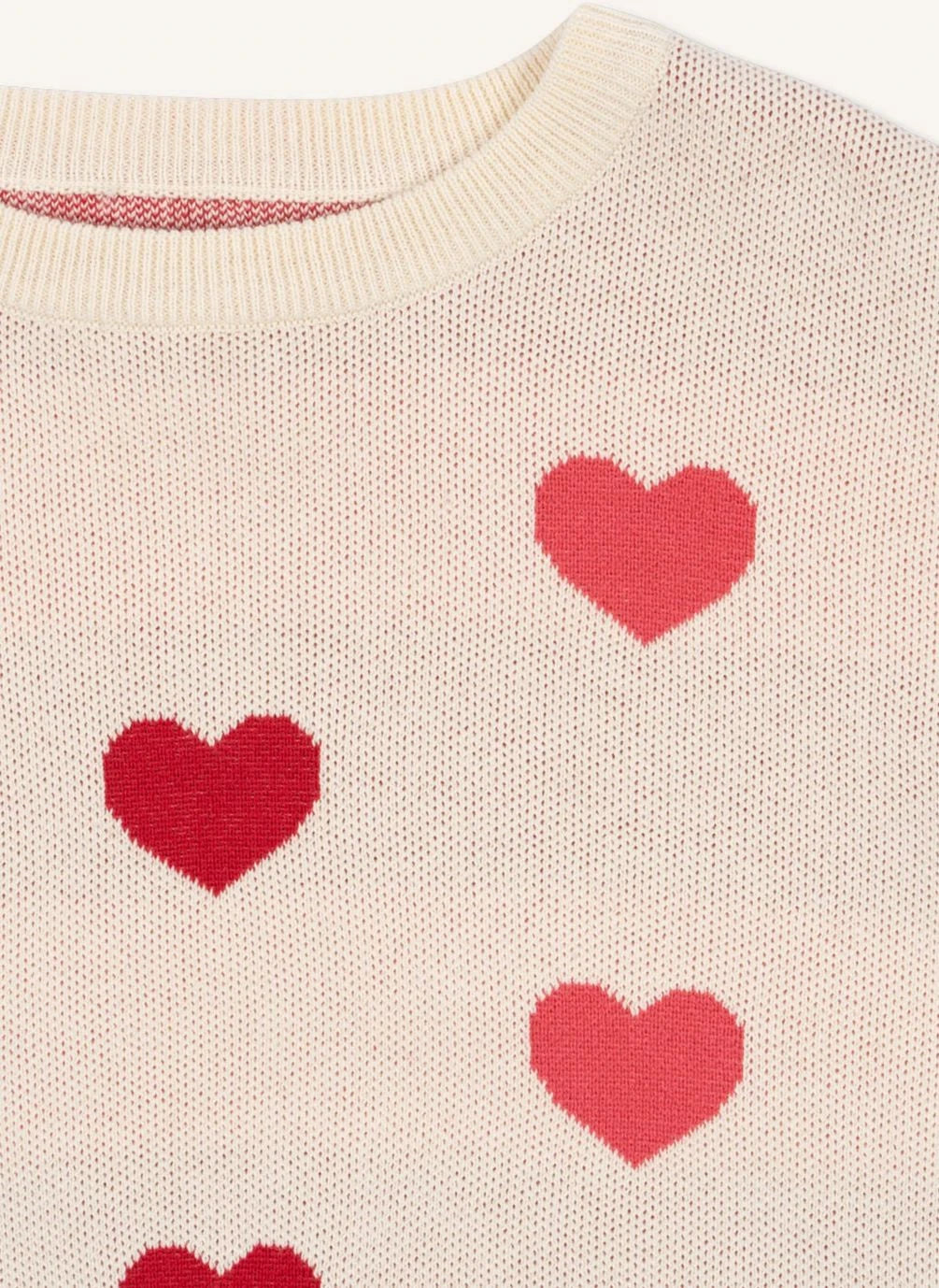 Konges Sløjd - Lapis Sweater Hearts Organic Cotton | Light Pink