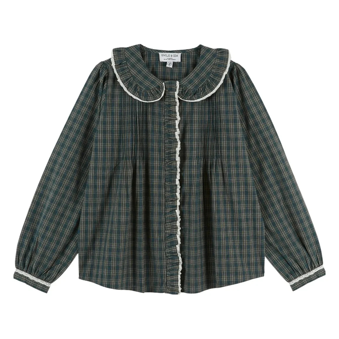 Emile et Ida - Eboto checked blouse | Forest Green
