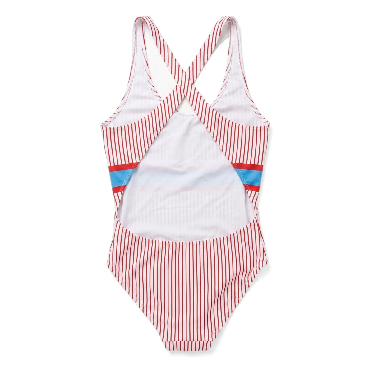 Finger in the nose - Olivia Backless Swimsuit, Striped | White