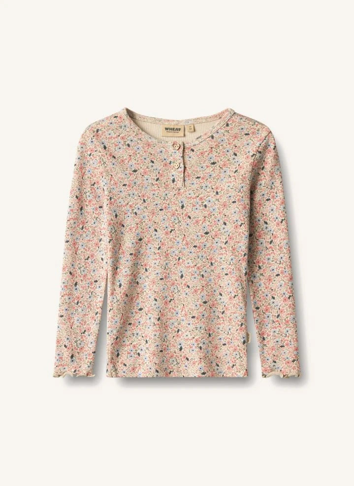 Wheat - Eja Fleuri Organic Cotton T-shirt | Light Pink