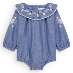 Louise Misha - Ilani Organic Cotton Romper | Blue