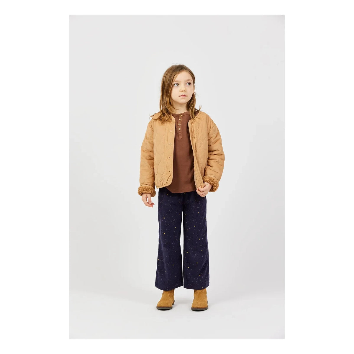 Arsène et Les Pipelettes - Reversible Organic Cotton Sherpa Style Jacket | Camel