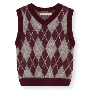 the new society - Dune Sleeveless Sweater | Burgundy