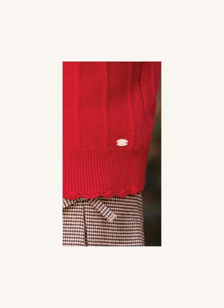 Tartine et Chocolat - Feston Cardigan | Cherry Red