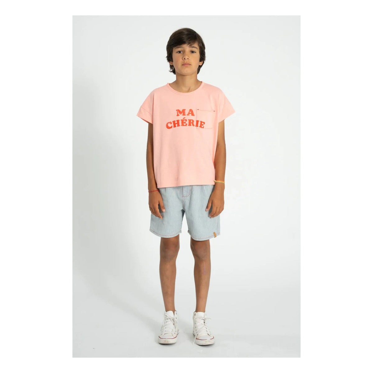 Piupiuchick - Striped Denim Shorts | Blue