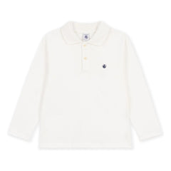 Petit Bateau - Organic cotton logo polo shirt | Ecru