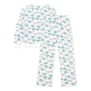 Petit Bateau - Eiffel Tower Organic Cotton Pajama | White