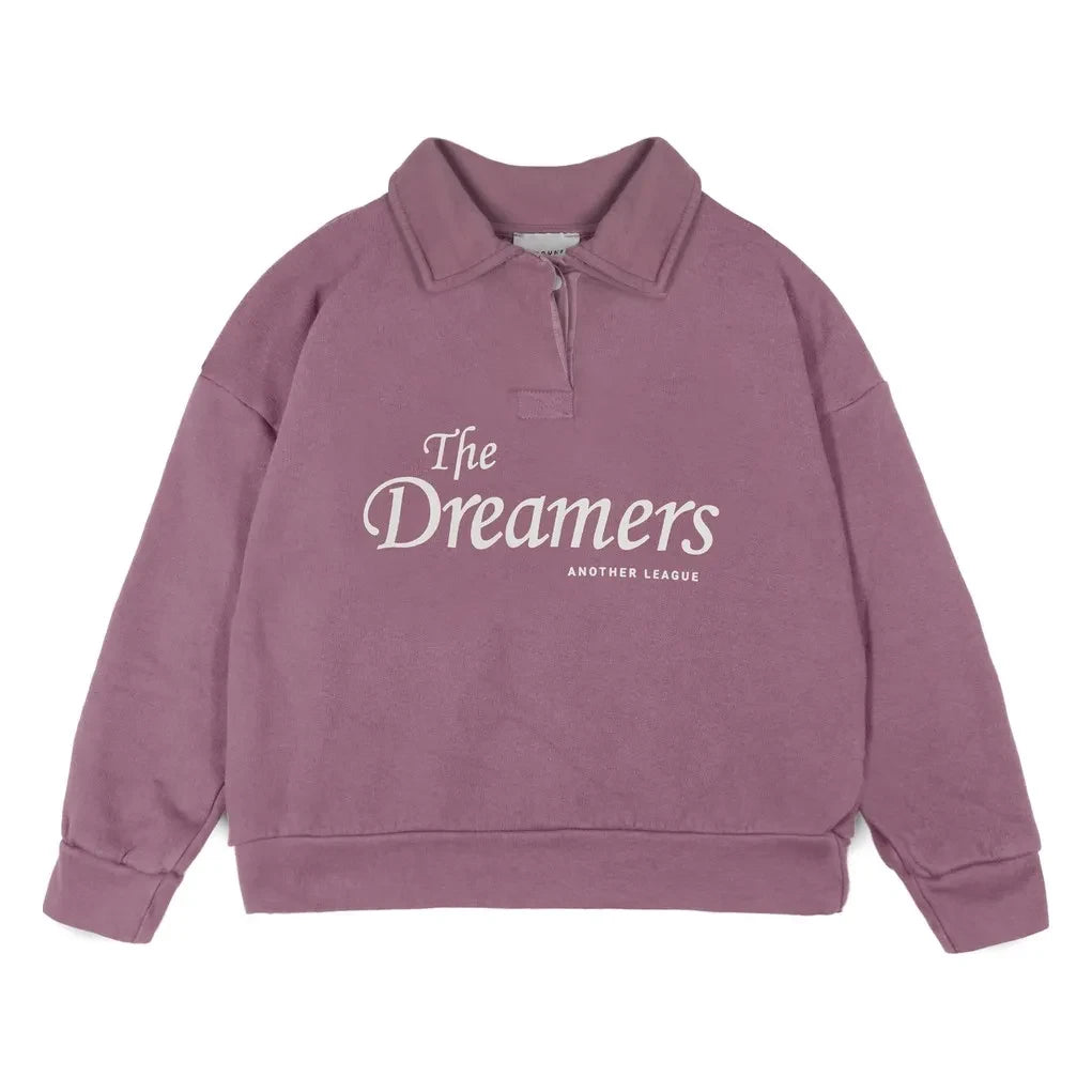 Mipounet - Dreamers Organic Cotton Polo Neck Sweatshirt | Dust Pink