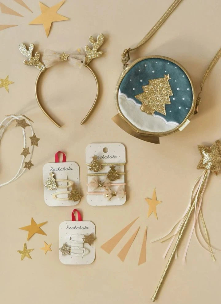 Rockahula Kids - 4-piece Fir Tree Hair Clip Set | Gold