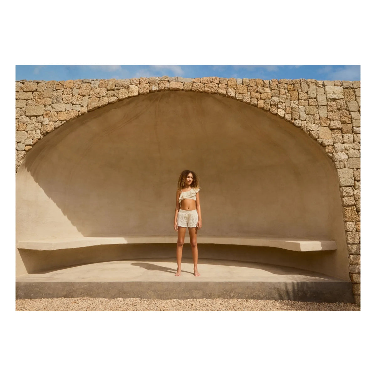 Molo - Niky Asymmetrical Ruffled Swimsuit Made from Recycled Fibers | Ivory