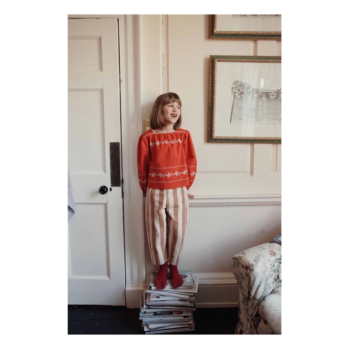 Emile et Ida - Striped Trousers | Ecru