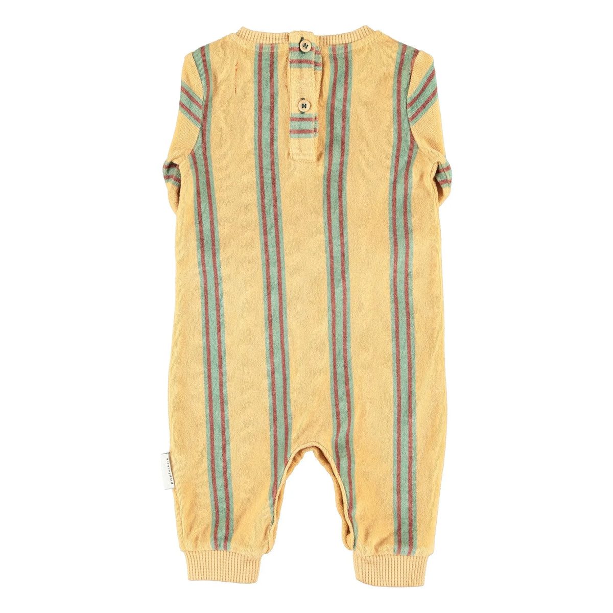Piupiuchick - Striped Organic Cotton Terry Romper | Yellow