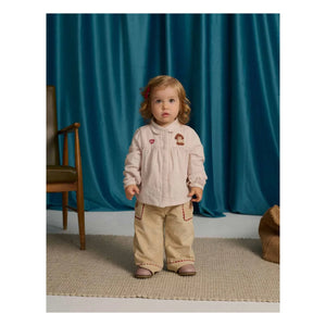 Gingersnaps - White Embroidered Blouse | Light Pink